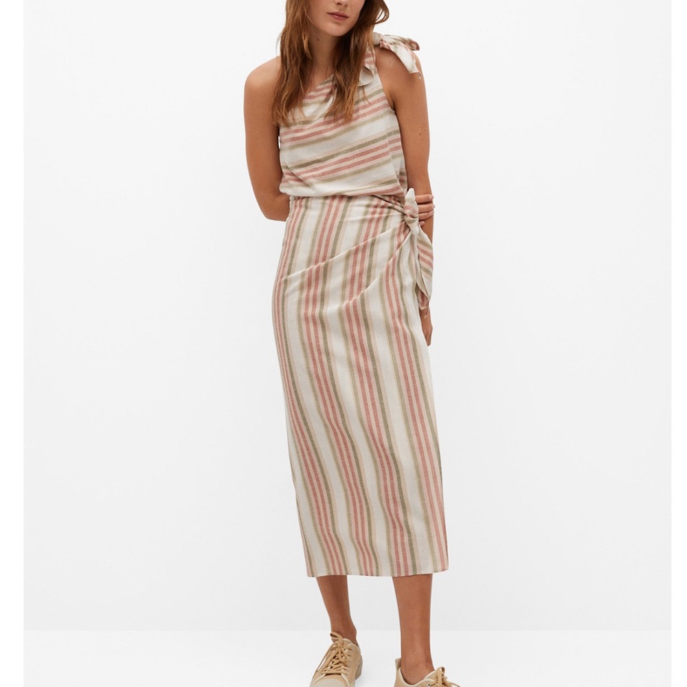 MANGO striped wrap skirt size XS